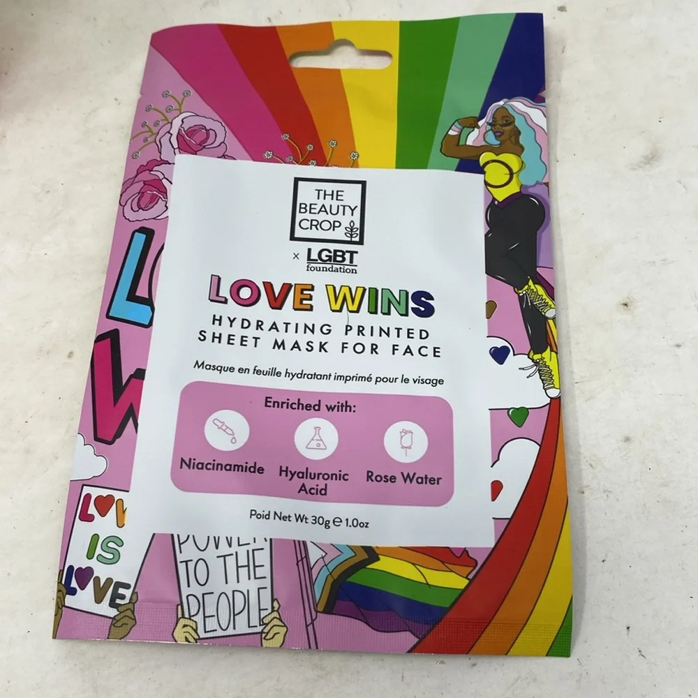 Hydrating Printed Sheet Mask for Face -Love Wins Pride 1 Box (includes 12 Masks)